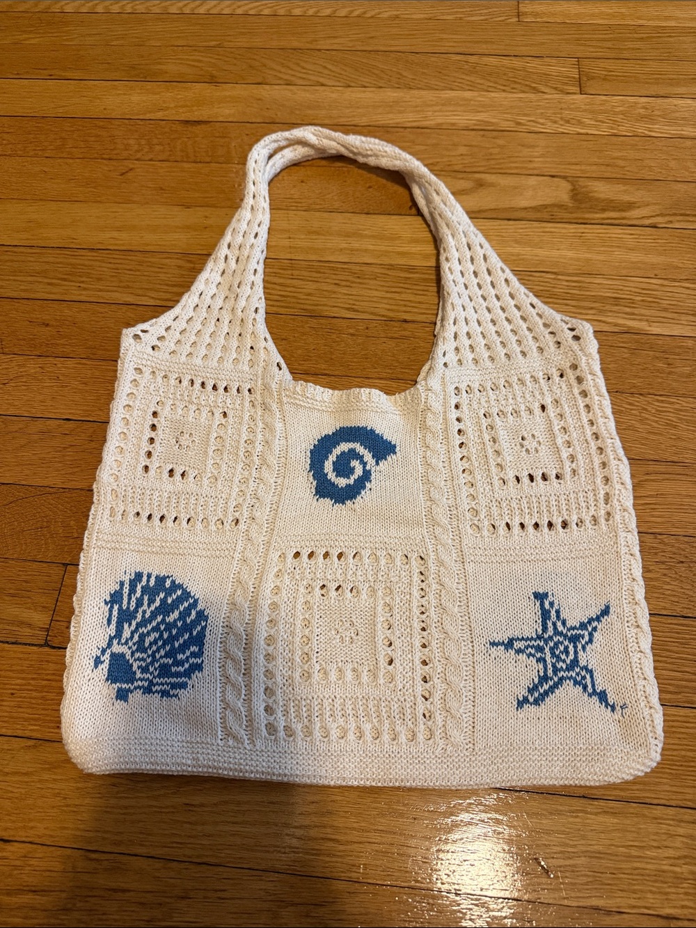 Seashell Crochet Knit Beach Bag - NEW